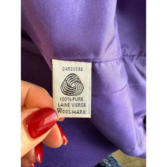 Vintage Pendleton Women's Size 18 100% Wool Blazer Jacket Bright Purple Daphne - Picture 12 of 13